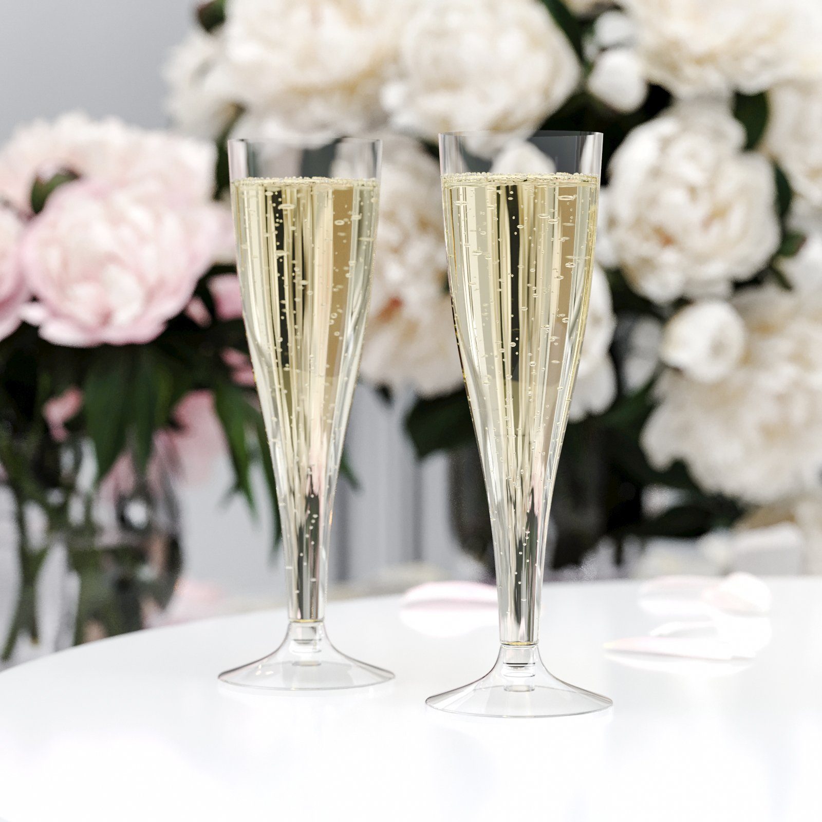 Wellgro Glas Sektgläser aus Kunststoff 100ml mit Eichstrich, 60-tlg. – Bild 4 von 5
