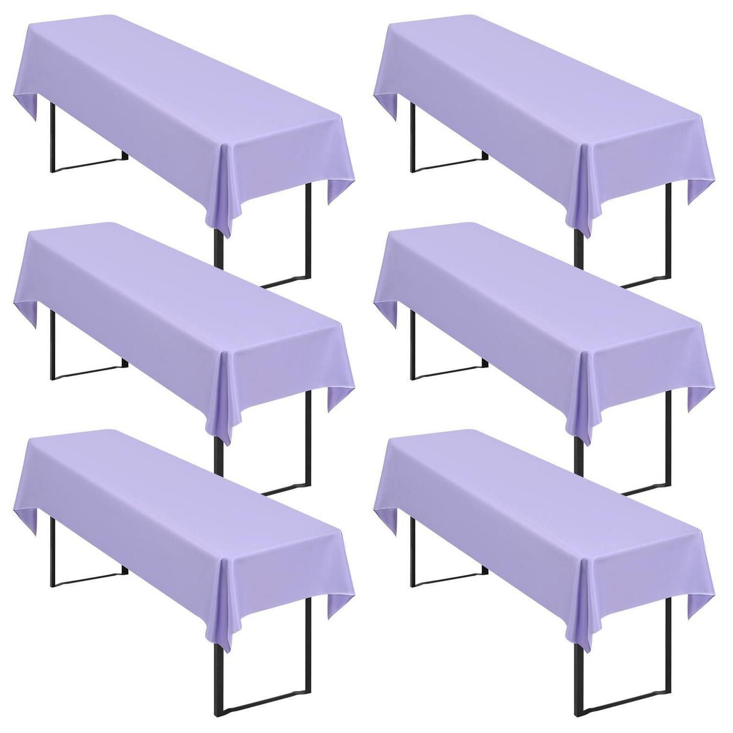 LuxusKollektion Tischdecke Biertischhusse Lavendel 6er-Set 250x100cm