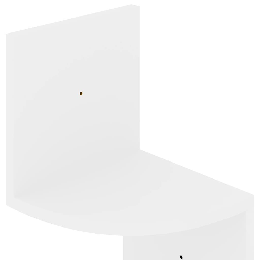 Hochglanz-Weiß Holzwerkstoff Wand-Eckregal Wandregal 19x19x123 furnicato cm