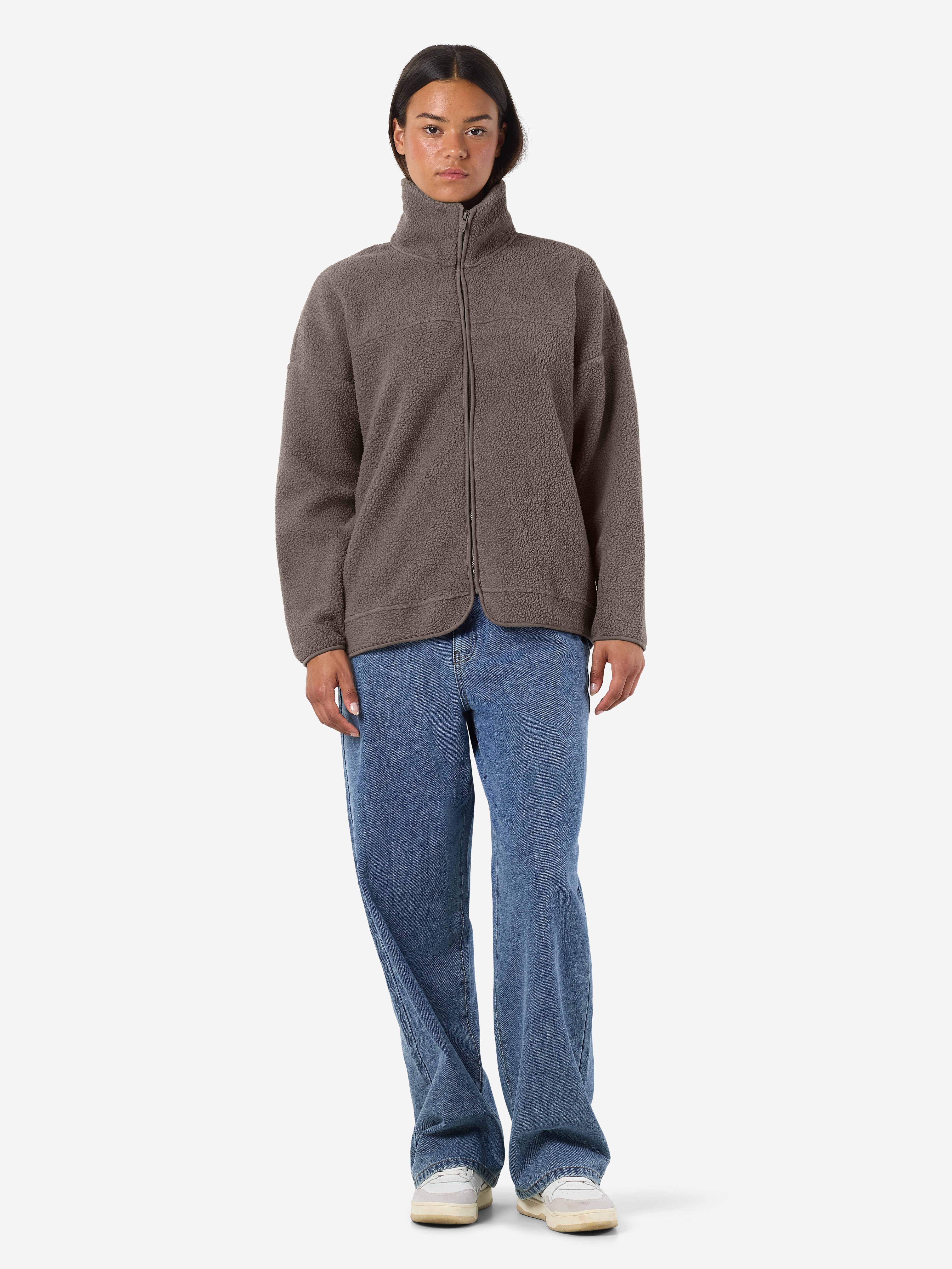 Noisy may Fleecejacke NMCOZY L/S ZIP SWEATER JRS NOOS Polyester, relaxed fit