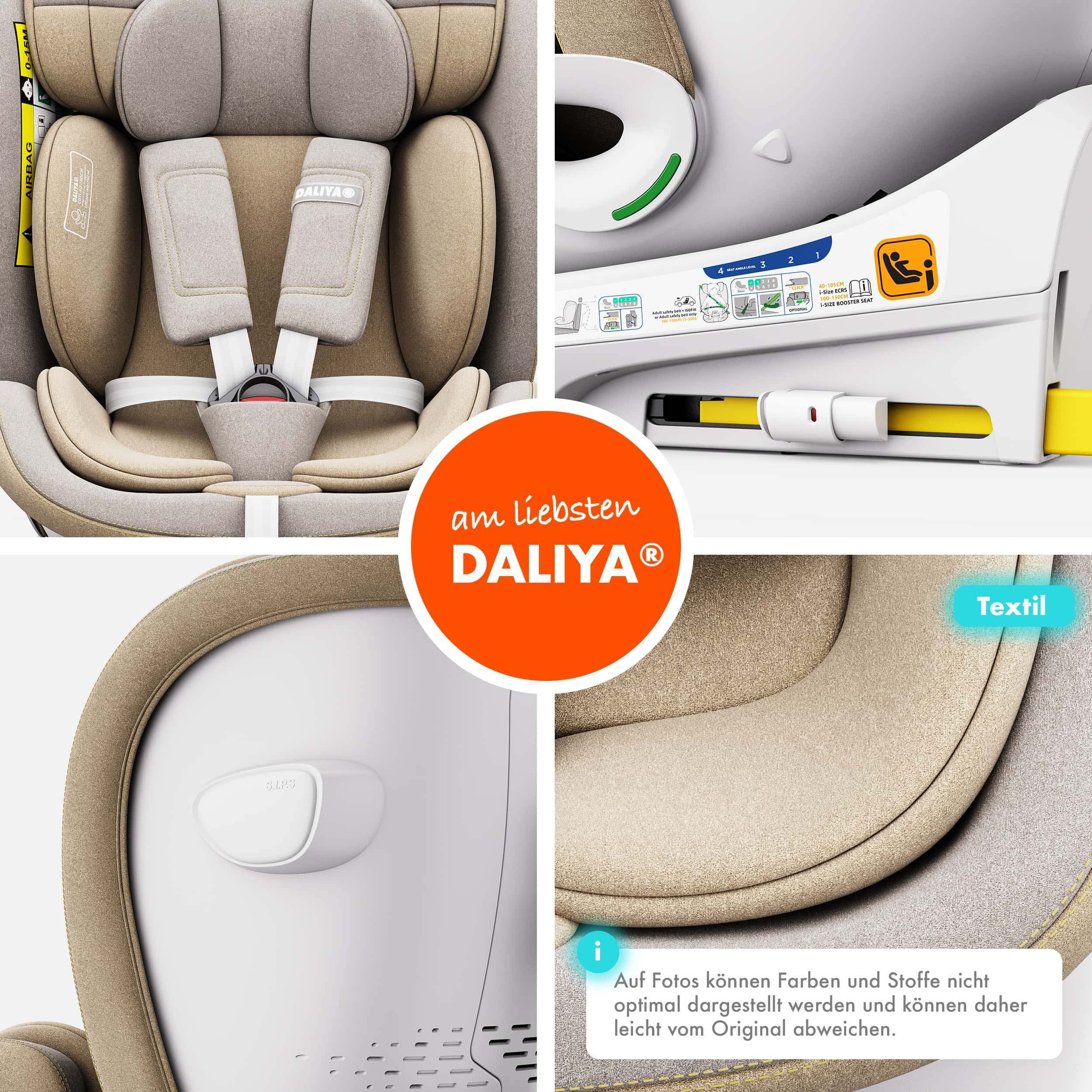 Daliya® Autokindersitz ROTAZIONE Kindersitz, Autositz, Kinderautositz, Babyschale, ab: ab Geburt, bis: bis 12 Jahre, ab: 40 cm, bis: 150 cm, 8-stufige Sitzneigungsverstellung, höhenverstellbare Kopfstütze