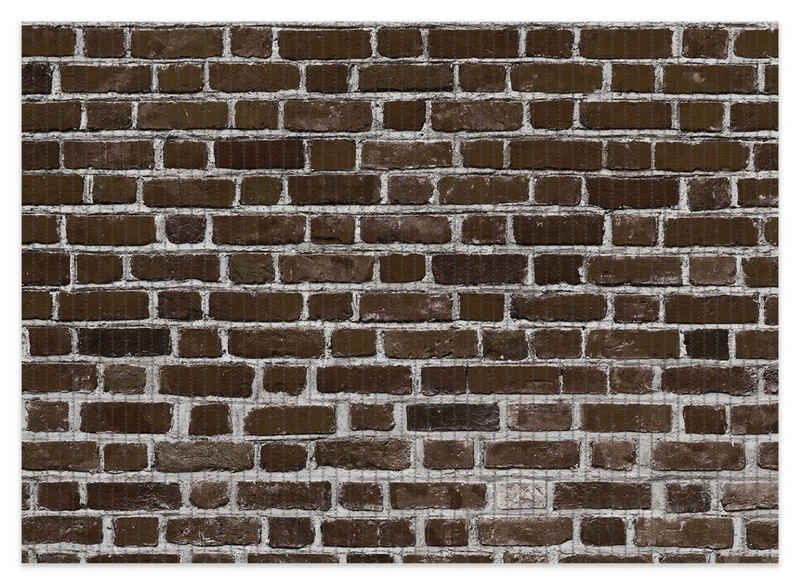 Schaum-Badematte »Ziegelsteinwand in braun - Backsteine« Wallario, Höhe 5 mm, rutschhemmend, geeignet für Fußbodenheizungen