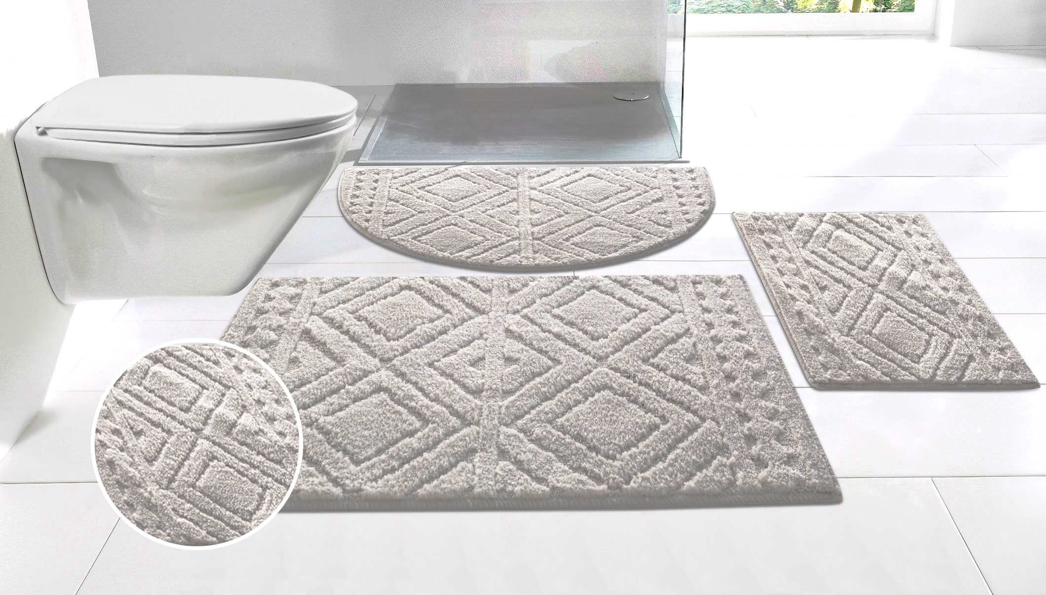 my home Badematte Louvres, Badvorleger, Badezimmer Teppich, Duschvorleger, günstig online kaufen