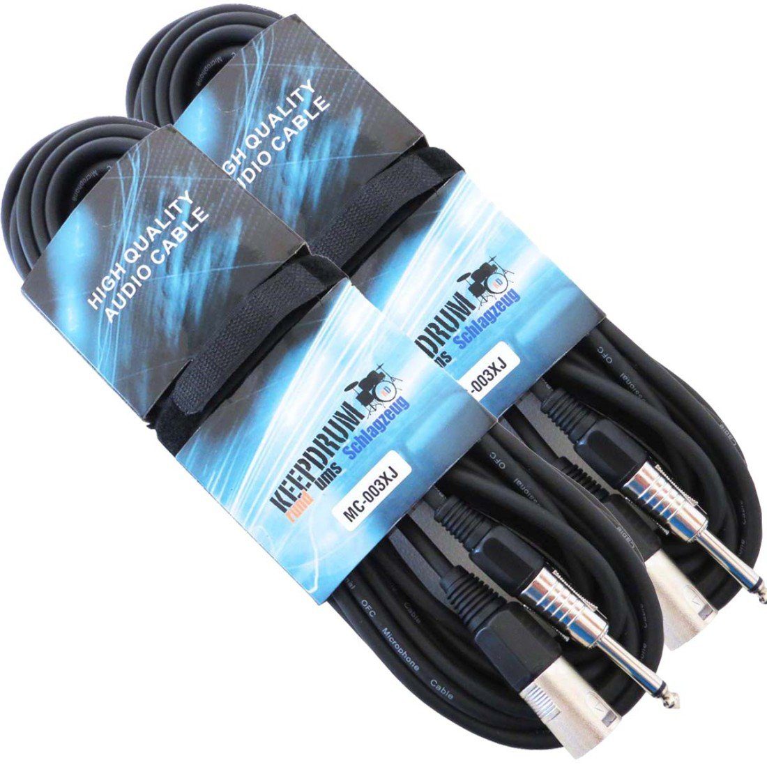 keepdrum 10m MC-001XX-10M Mikrofonkabel XLR 2 Stück Audio-Kabel