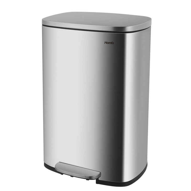 Homfa Ausklopfbehälter HST-022, Abfalleimer Küche Metall mit Deckel Softclose 50L