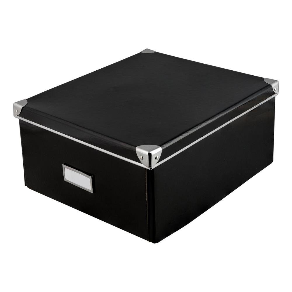 Idena Aufbewahrungsbox mit Deckel 36 x 28,2 x 17 cm schwarz günstig online kaufen