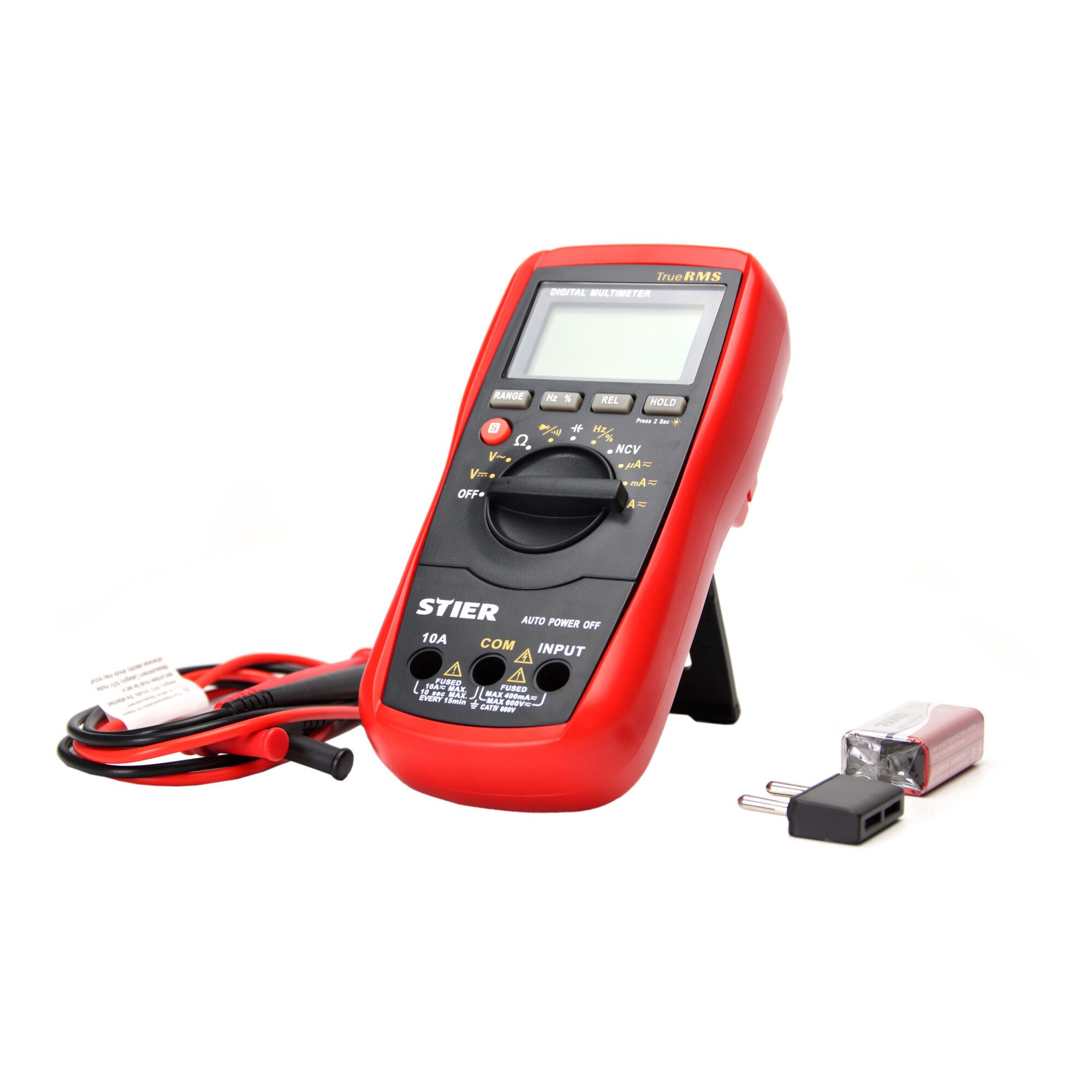 Stier Multimeter STIER Digital Multimeter 2 - 600V AC / 0,2 - 600V DC CATII 600V Kapazi