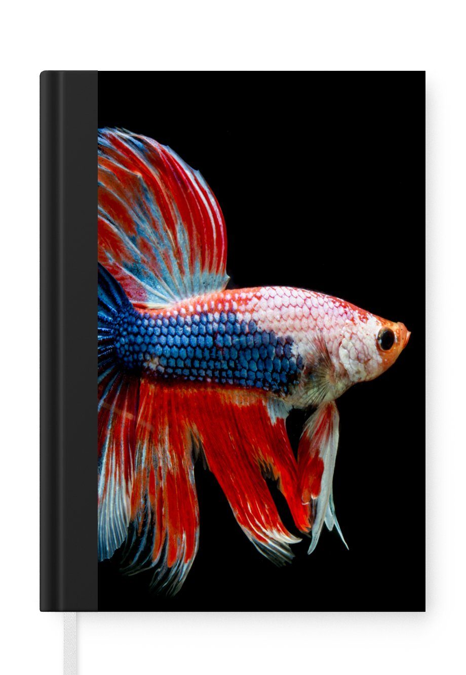 MuchoWow Notizbuch Fisch - Meerestier - Schwanz - Blau, Notebook, Notizblock a5, Tagebuch, Journal Liniert