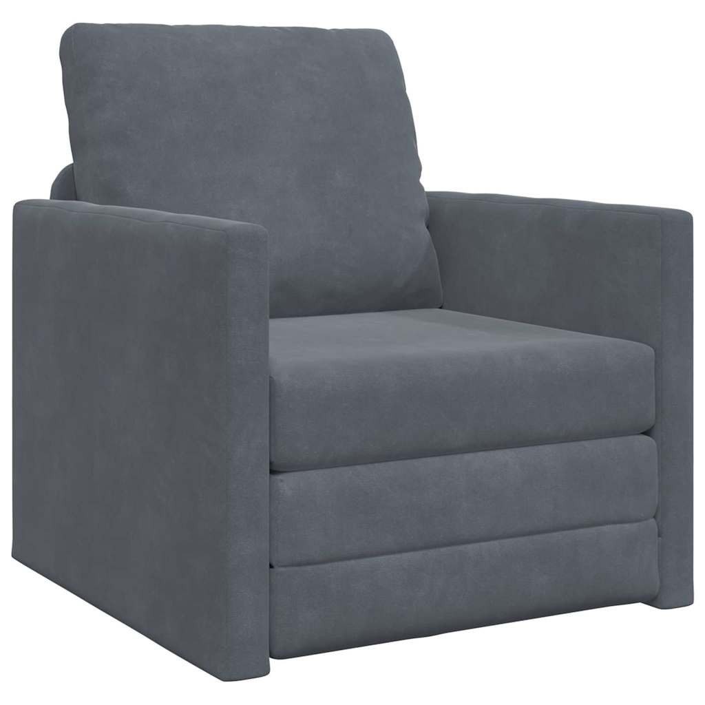 vidaXL Sofa Schlafsofa 60cm Dunkelgrau Samt, 1 Teile günstig online kaufen