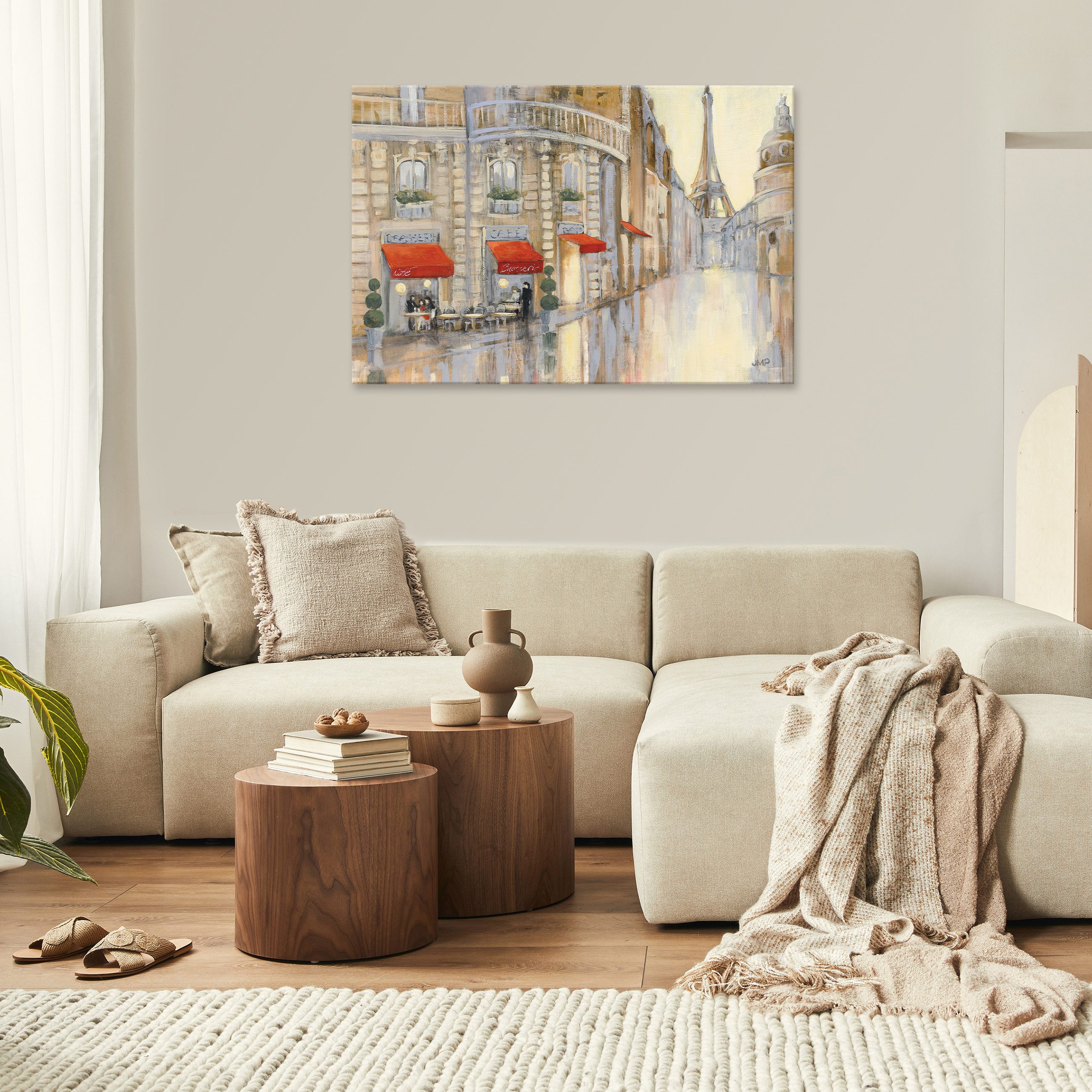 Wallarena Leinwandbild Paris Kunst Art Beige Stadt Modern Wandbilder Wand D günstig online kaufen