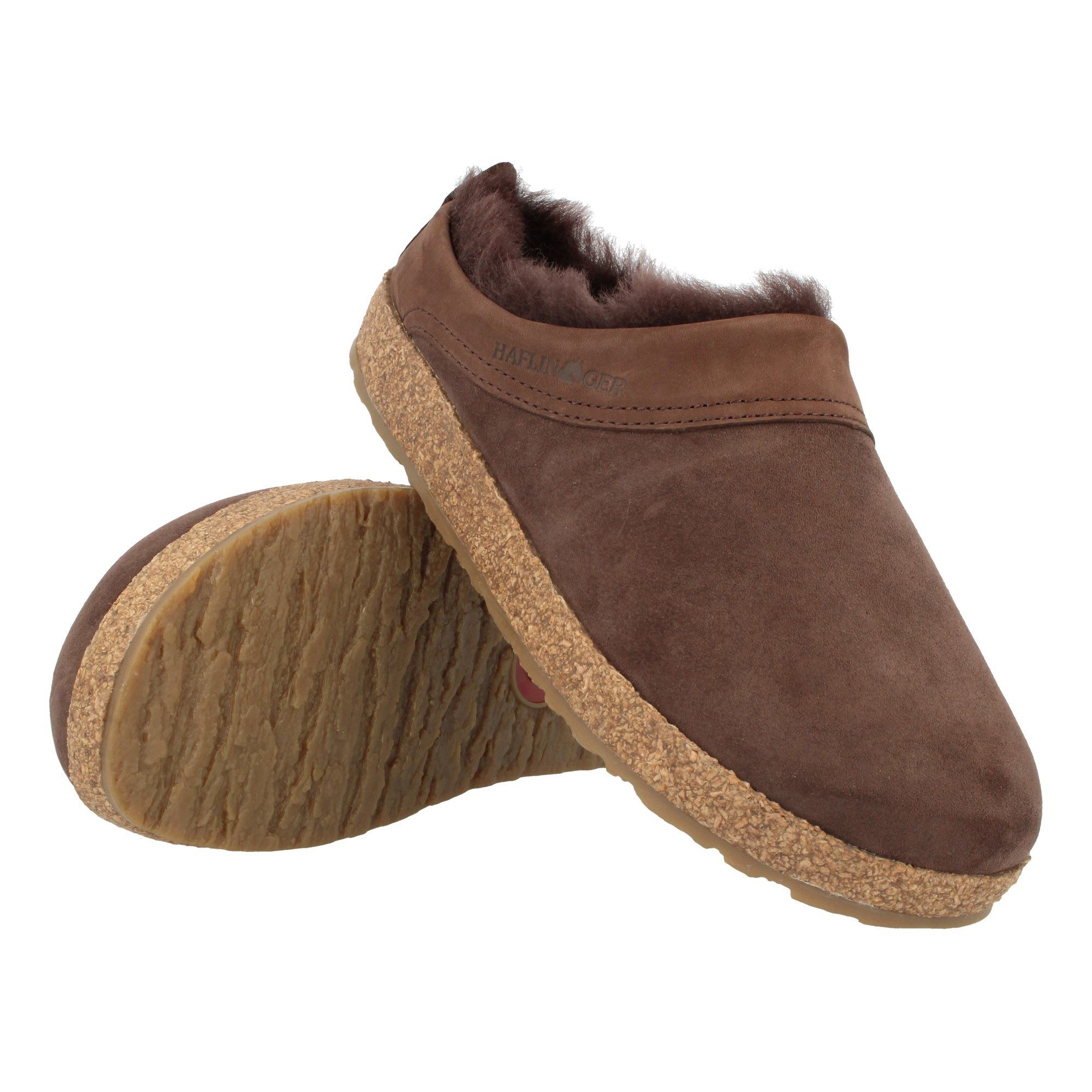 Haflinger Haflinger Snowbird Lammfell Leder Hausschuh Unisex Hausschuh