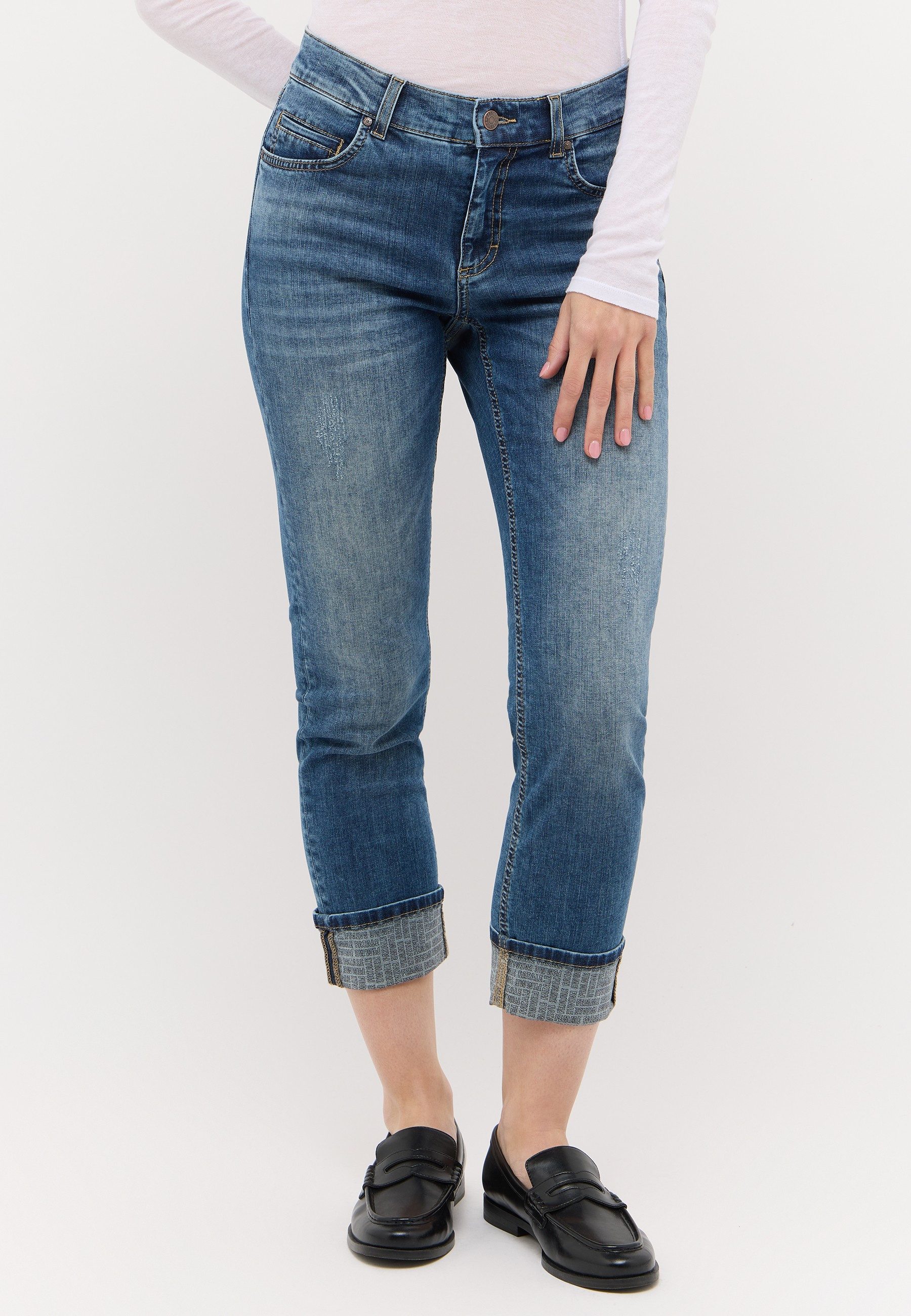 ANGELS 7/8-Jeans CIRA EDGY Slim Fit, mit Destroyed- und Abriebeffekten