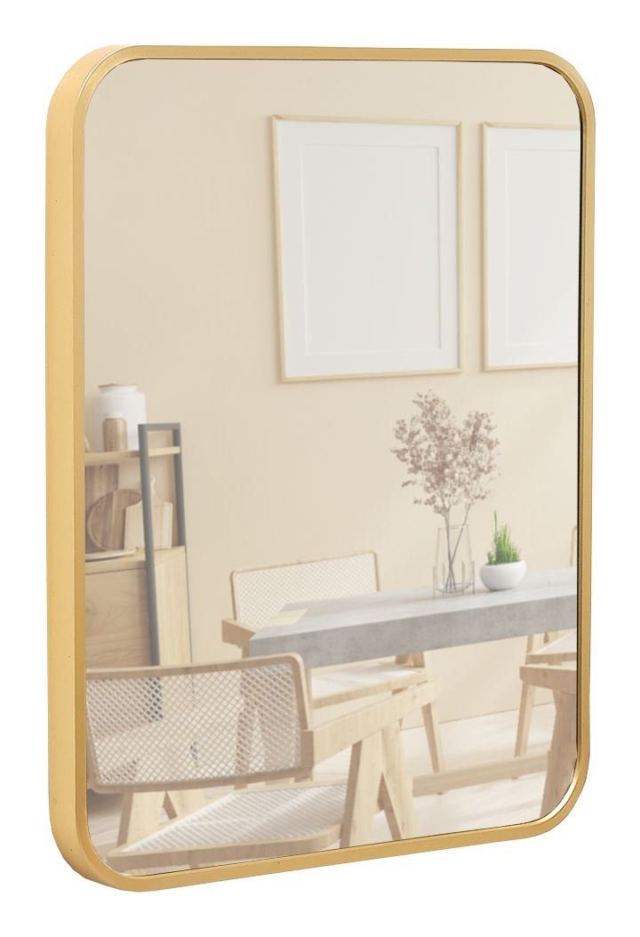 Terra Home Wandspiegel Spiegel 40x50 gold Metallrahmen Schminkspiegel, Badezimmerspiegel Flurspiegel gold | gold | Wandspiegel