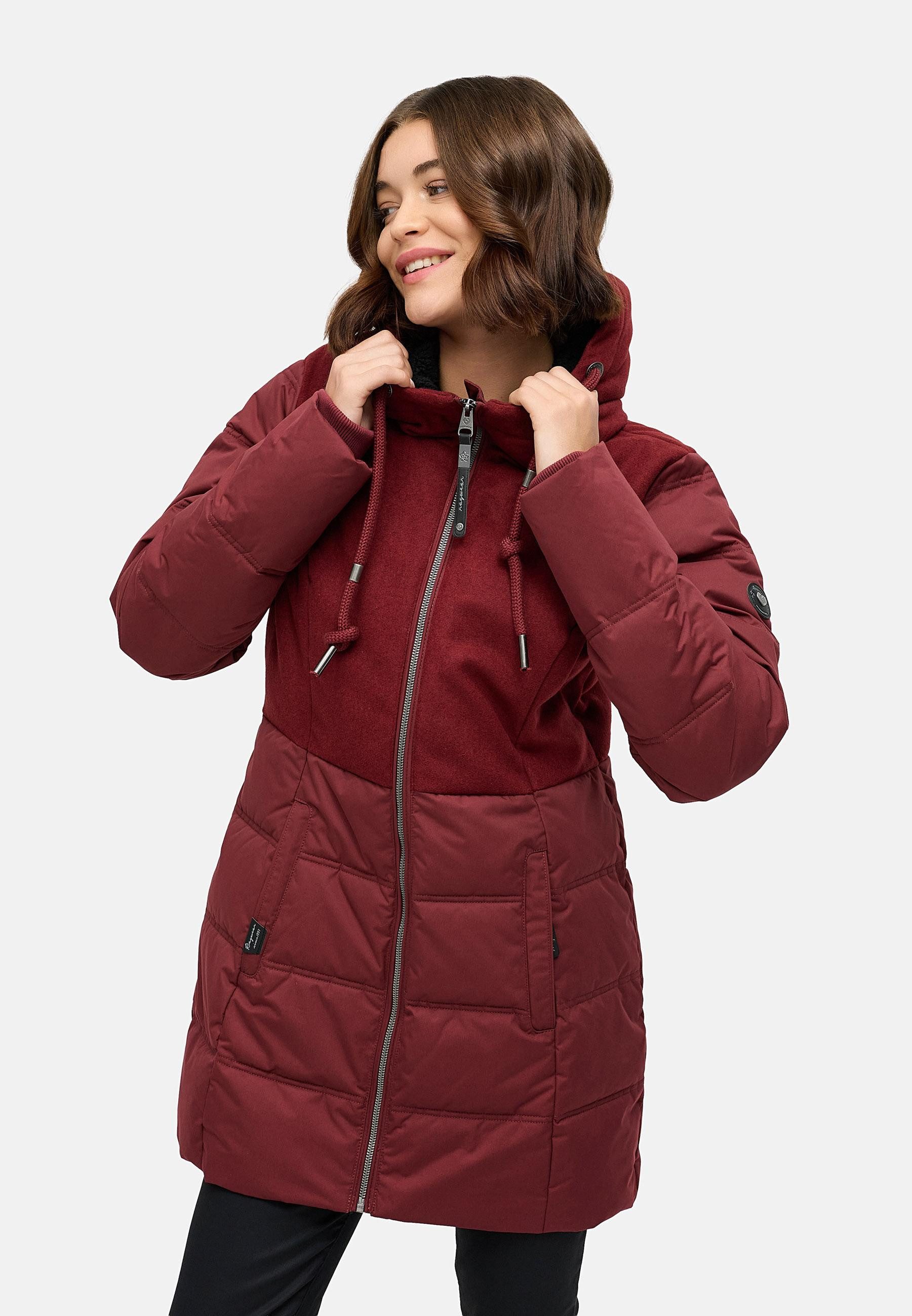 Ragwear Winterjacke Ashani Block Intl. stylischer Winterparka mit gefütterter Kapuze