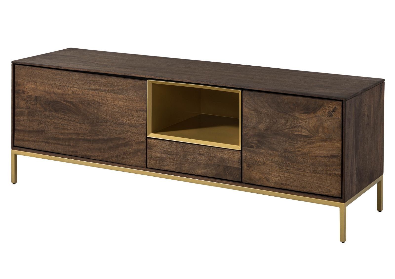 Massivmoebel24 TV-Board (Massivholz), TV-Board Mango 160x45x55 braun geölt CHICAGO #101