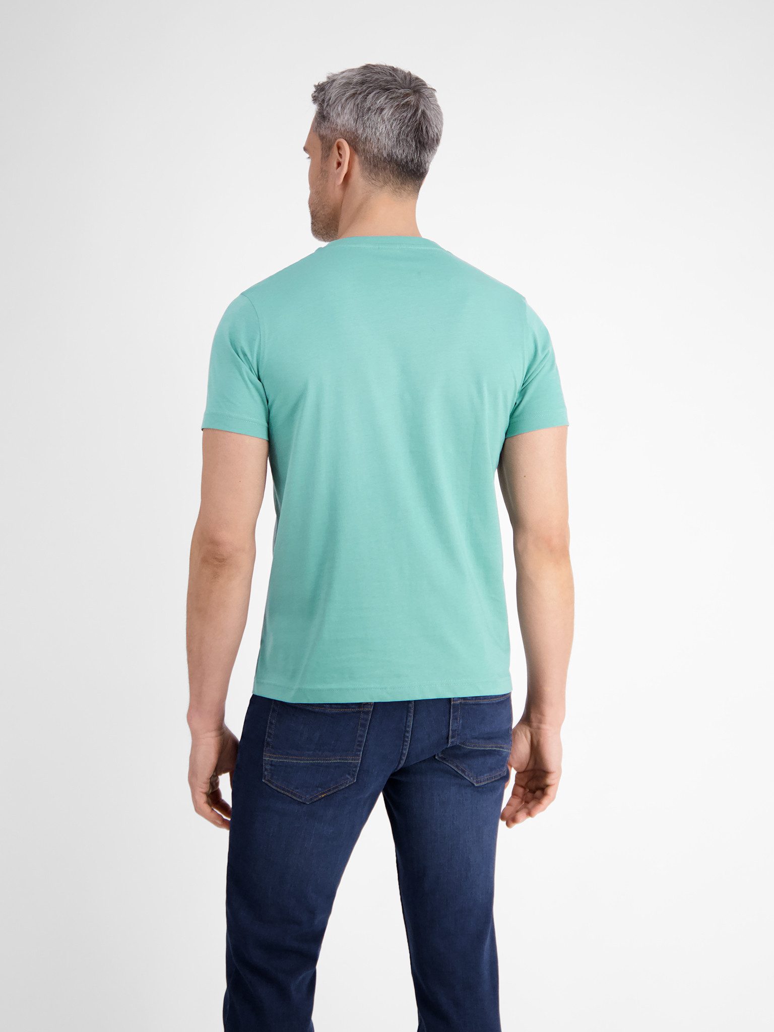 LERROS Rundhalsshirt mit Logo Stickerei