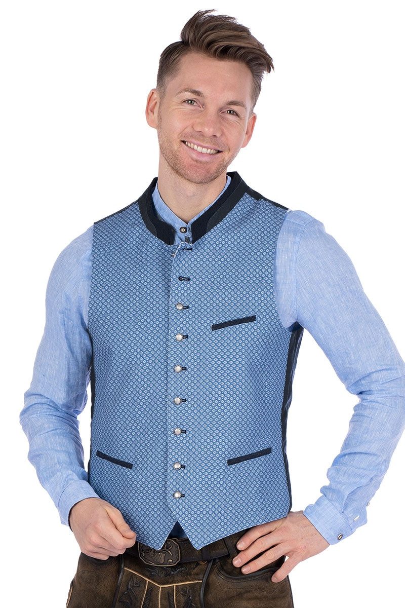 Orbis Textil GmbH & Co. KG Trachtenweste Trachtenweste - FLAVIO - kornblau light