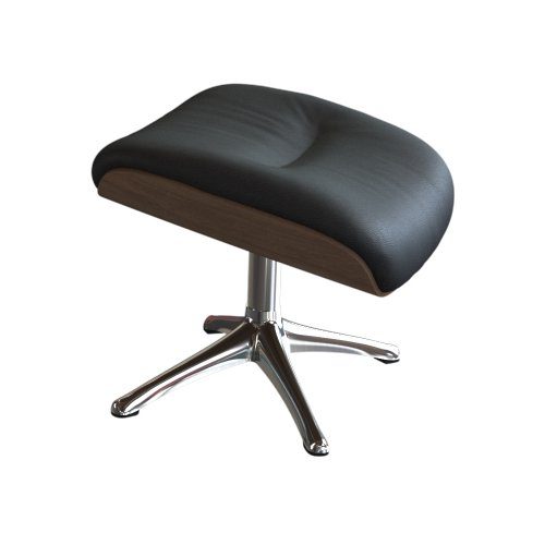 FLEXLUX Fußhocker Clement, für Beinauflage zur besseren Entspannung, Walnuss, Fuß Alu