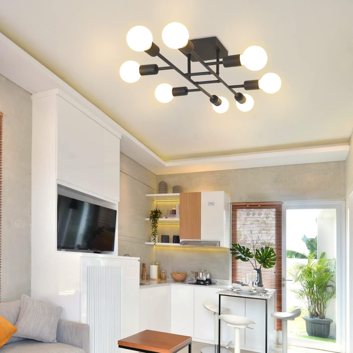 Nettlife Deckenleuchte Deckenleuchte Deckenlampe Vintage Wohnzimmer E27, LED wechselbar, Wohnzimmer Schlafzimmer Esszimmer