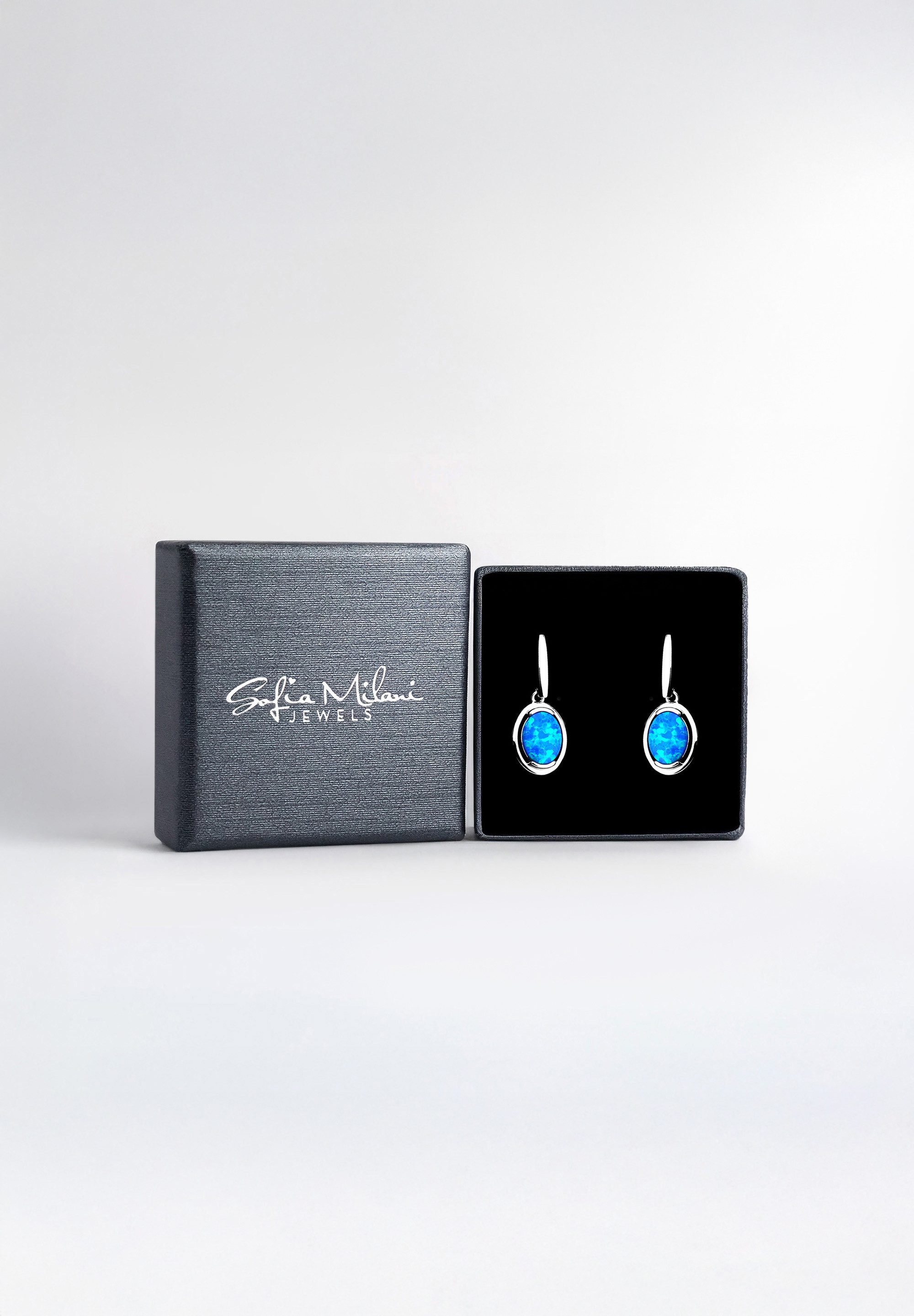 Sofia Milani Paar Ohrhänger Oval Opal, 925 Silber Damen Schmuck - E1951