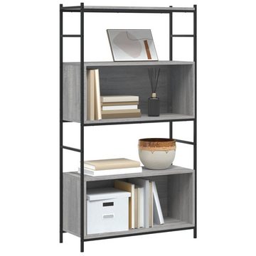 furnicato Bücherregal Grau Sonoma 80x30x145,5 cm Holzwerkstoff und Eisen