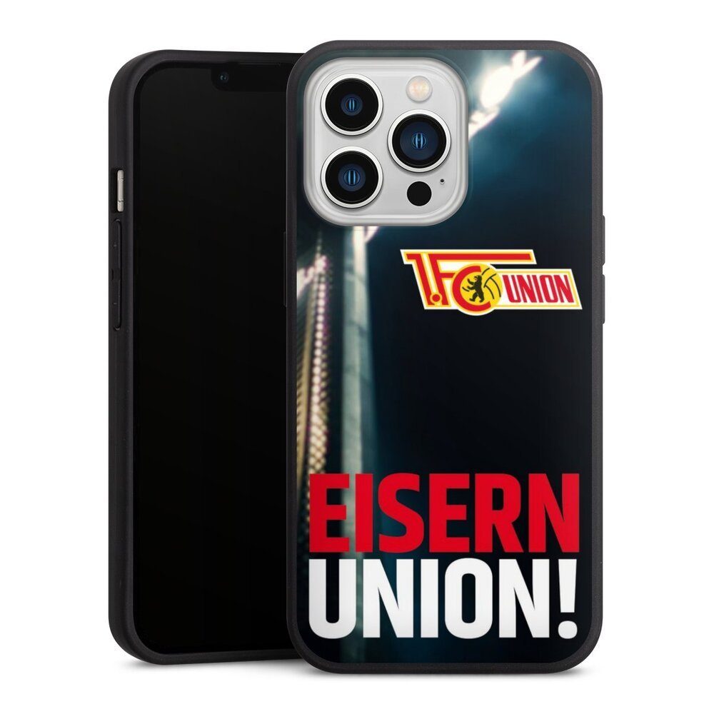 DeinDesign Handyhülle Fanartikel 1. FC Union Berlin Fußball Eisern Union Typo, Apple iPhone 13 Pro Silikon Hülle Premium Case Handy Schutzhülle
