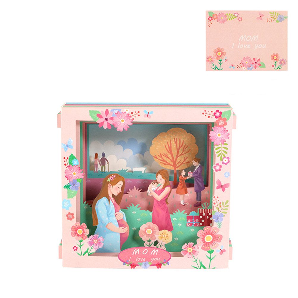 Grußkarten Muttertagskarte,Papier Spiritz Muttertag,3D Pop Up Grußkarte für Mama