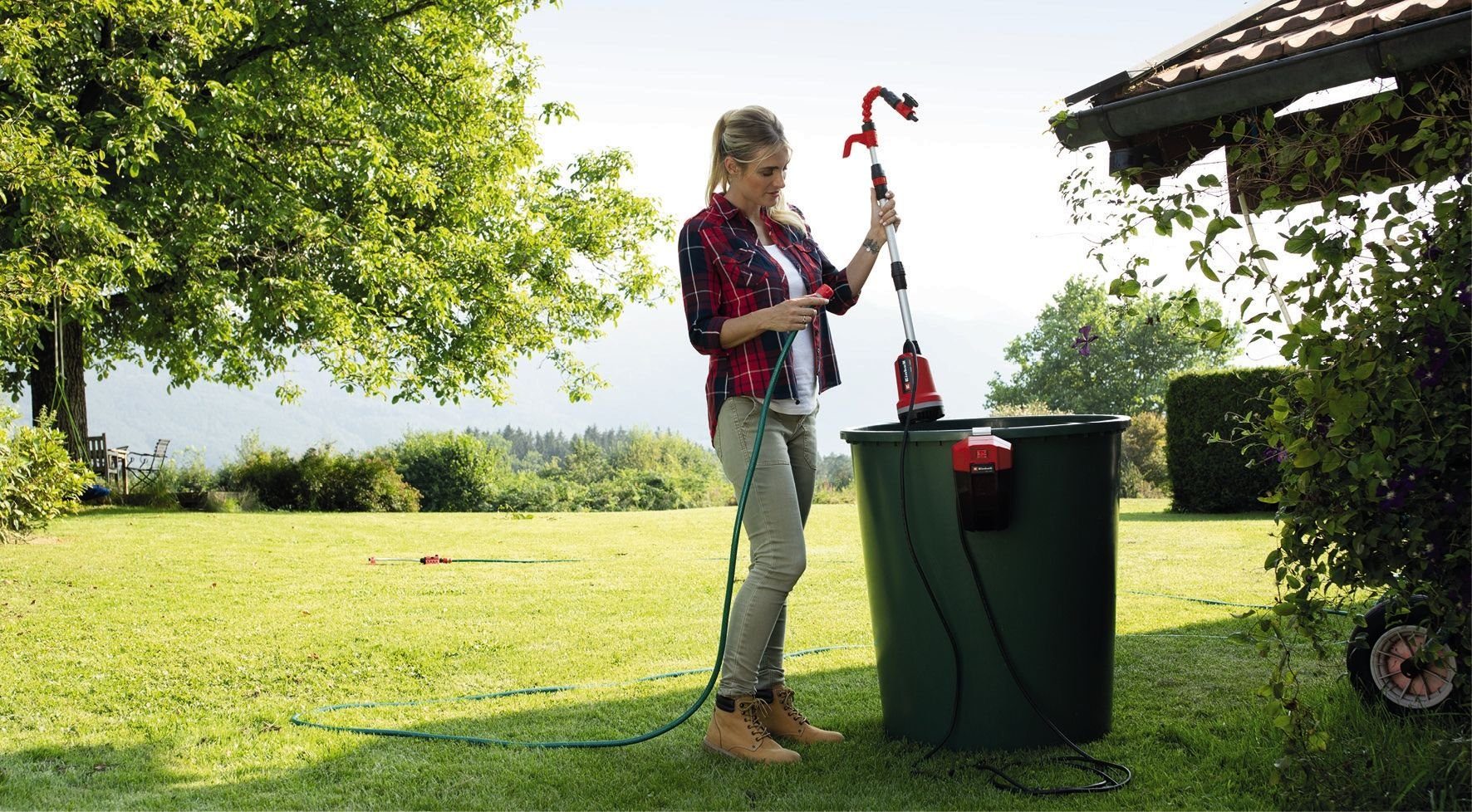 Einhell Klarwasserpumpe GE-PP 18 RB Li-Solo, 3000 l/h max. Fördermenge, ohne Akku
