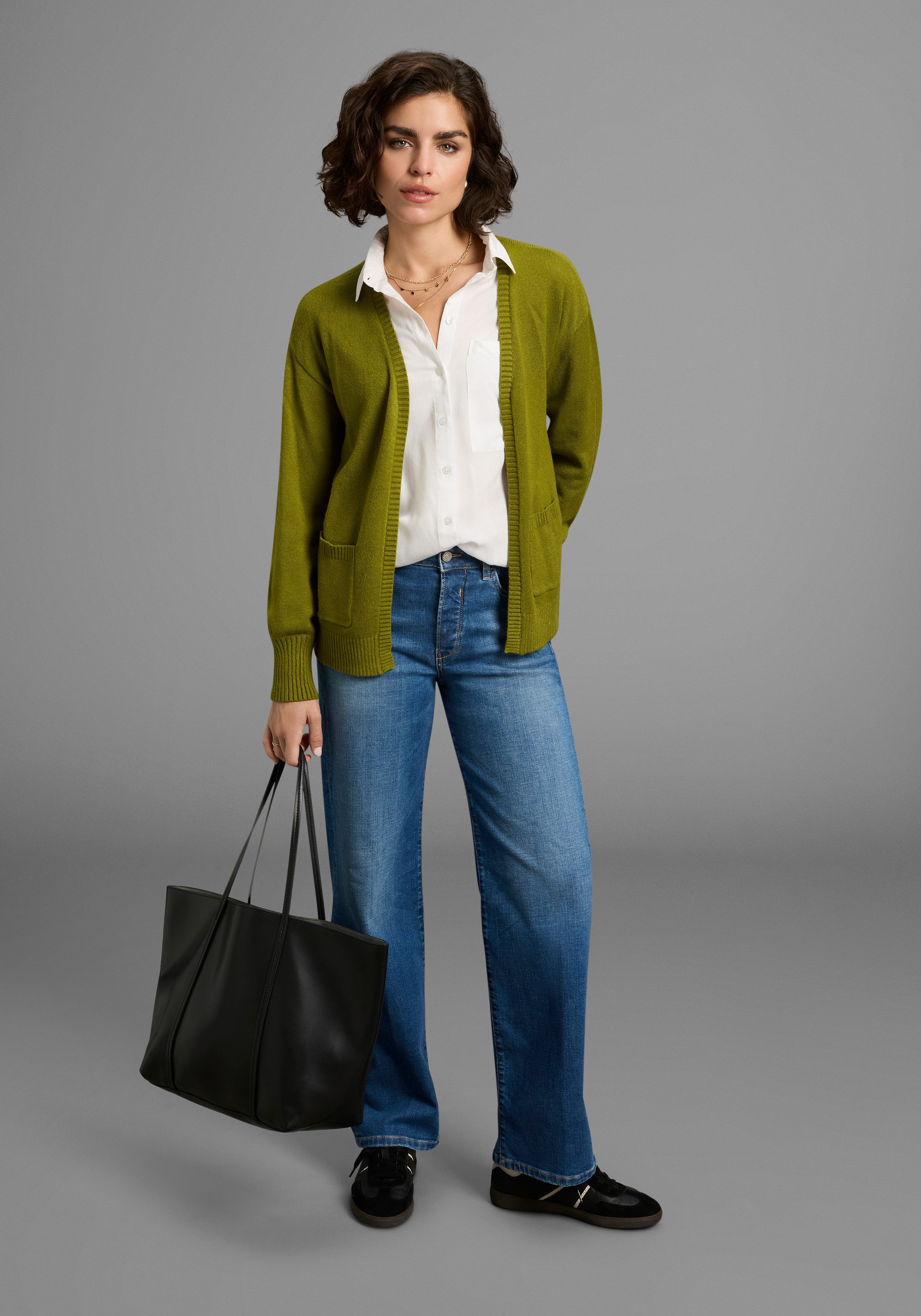 Laura Scott Strickjacke softer Übergangsstrick in lässiger, offener Form – Bild 4 von 5