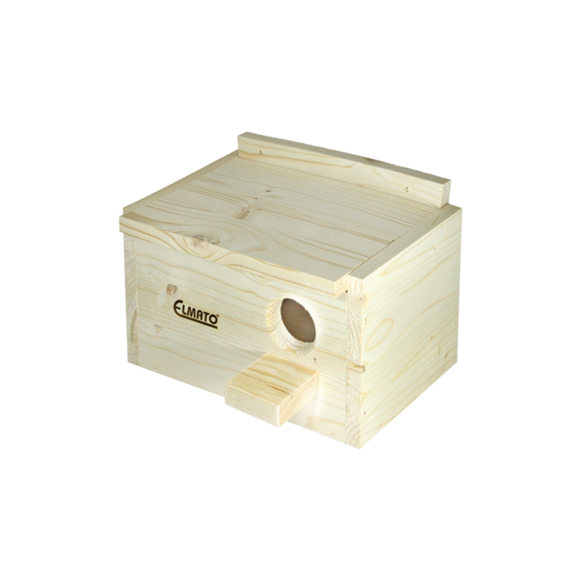 ELMATO Nistkasten Elmato 13500 Wellensittichkobel, Fichte massiv, 25×16,5x16cm