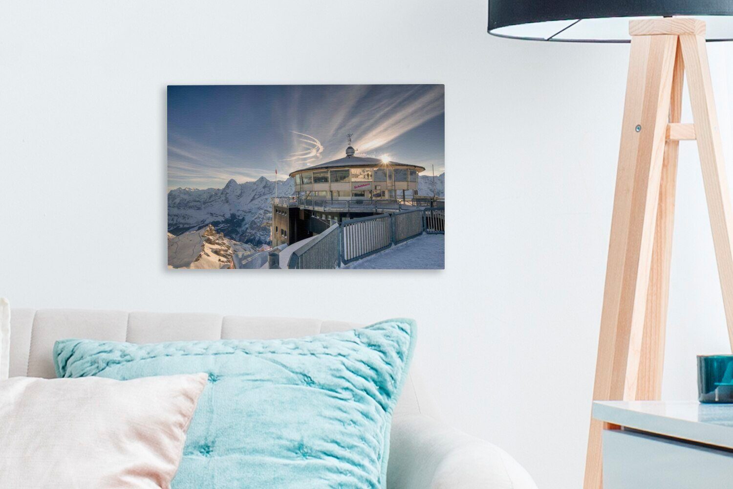 OneMillionCanvasses® Leinwandbild Foto vom St), der cm Aufhängefertig, Wandbild (1 30x20 Schilthorn Wanddeko, Schweiz, Leinwandbilder, in