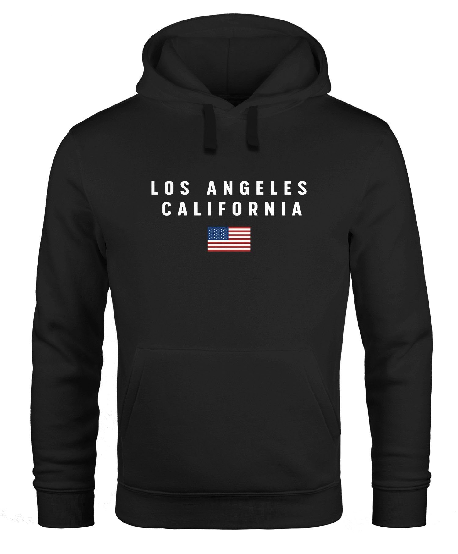 Neverless Hoodie Hoodie Herren Amerika Fashion Los Angeles schwarz Schriftzug Streetstyle Flagge Bedruckt Neverless® USA California