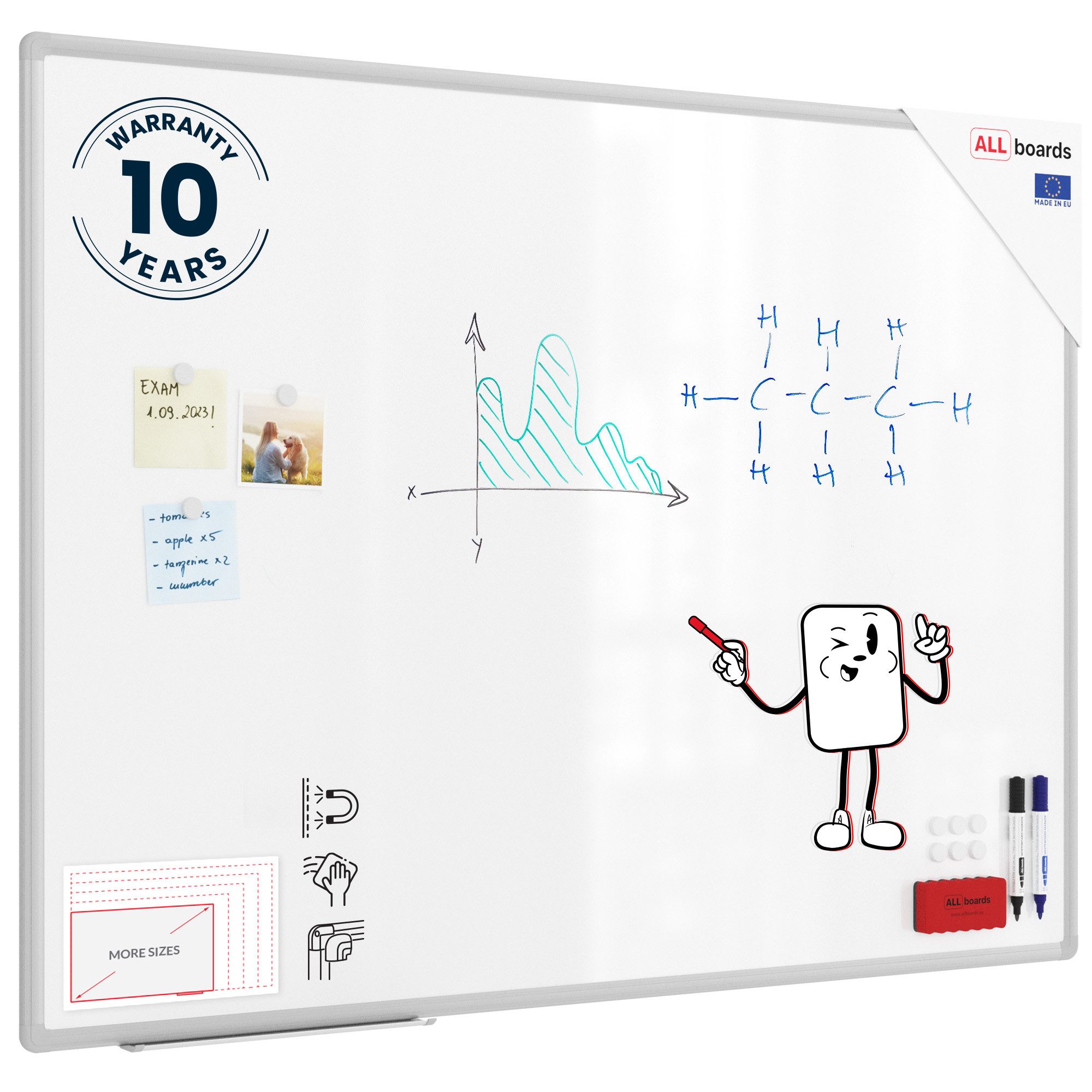 ALLboards Magnettafel ALLboards Whiteboard Magnettafel 120x80cm Memoboard W günstig online kaufen
