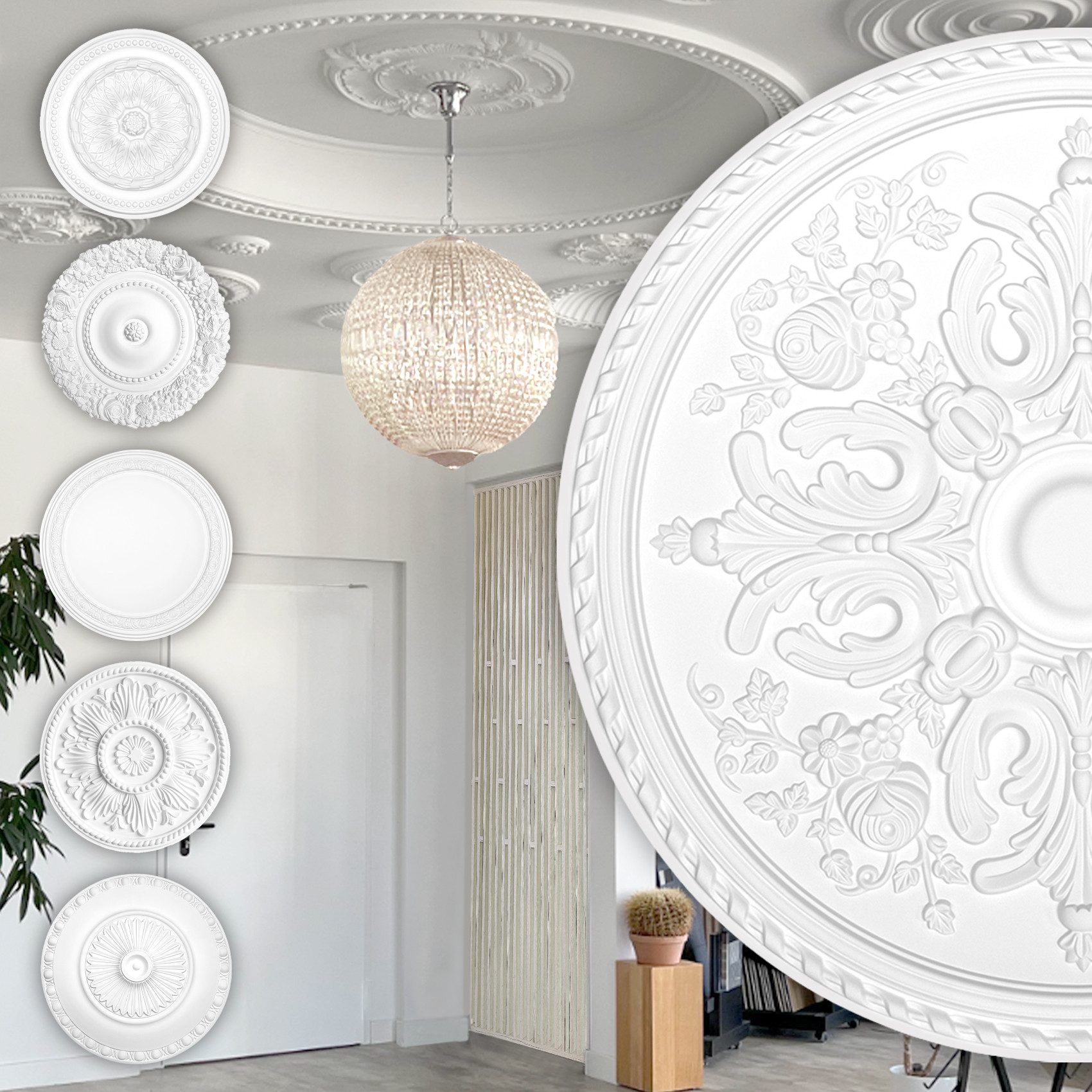 Hexim Perfect Wanddekoobjekt B3015 (Stuckrosette aus günstig online kaufen