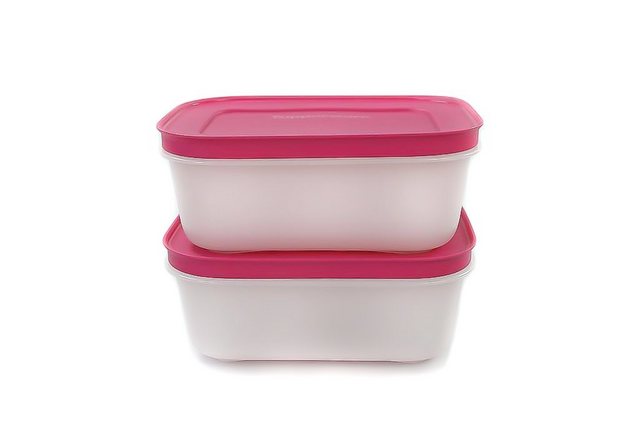 Tupperware Frischhaltedose “Eis-Kristall 450 ml weiß/pink (2) + SPÜLTUCH”