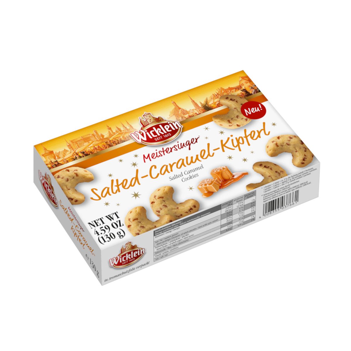 Wicklein Süßigkeit, Wicklein Meistersinger Kipferl mit Salted Caramel Packung 130g