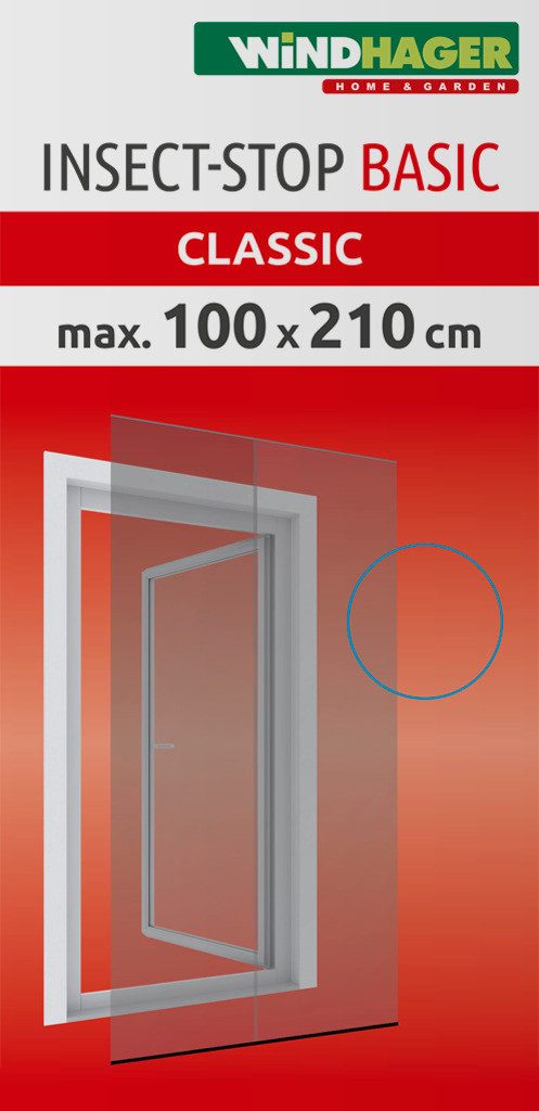 Windhager Insektenschutz-Vorhang Basic aus UV-beständigem Polyestergewebe, Fliegengitter Tür Vorhang, Lamellenvorhang für Türen, 100 x 210 cm, anthrazit, ohne bohren