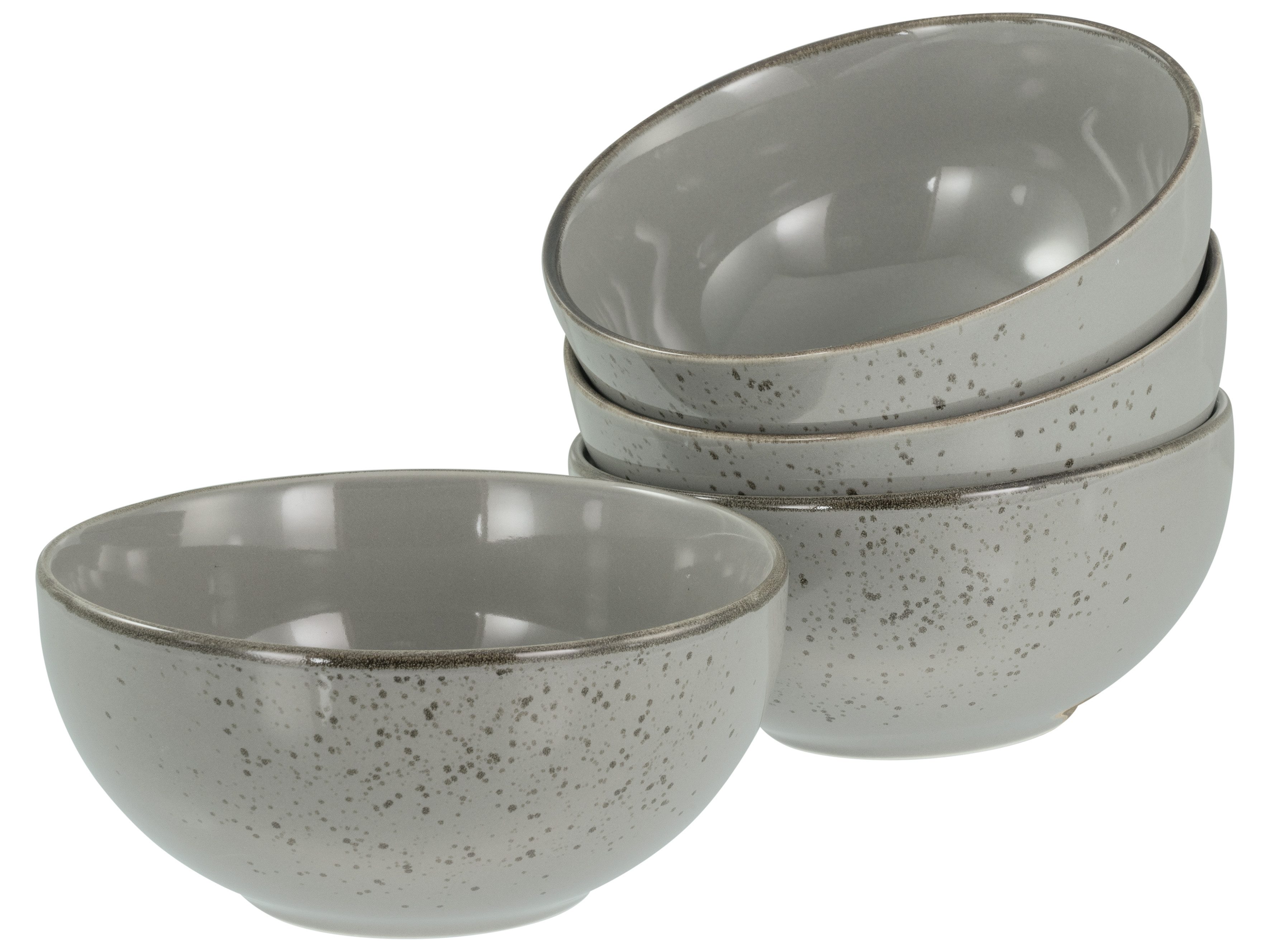 creaTable Schale Nature Collection, Buddha Bowl 4-tlg, Steinzeug, (Set, 4-tlg), Handwerklicher Look, Vintage, Höhe 8,5 cm