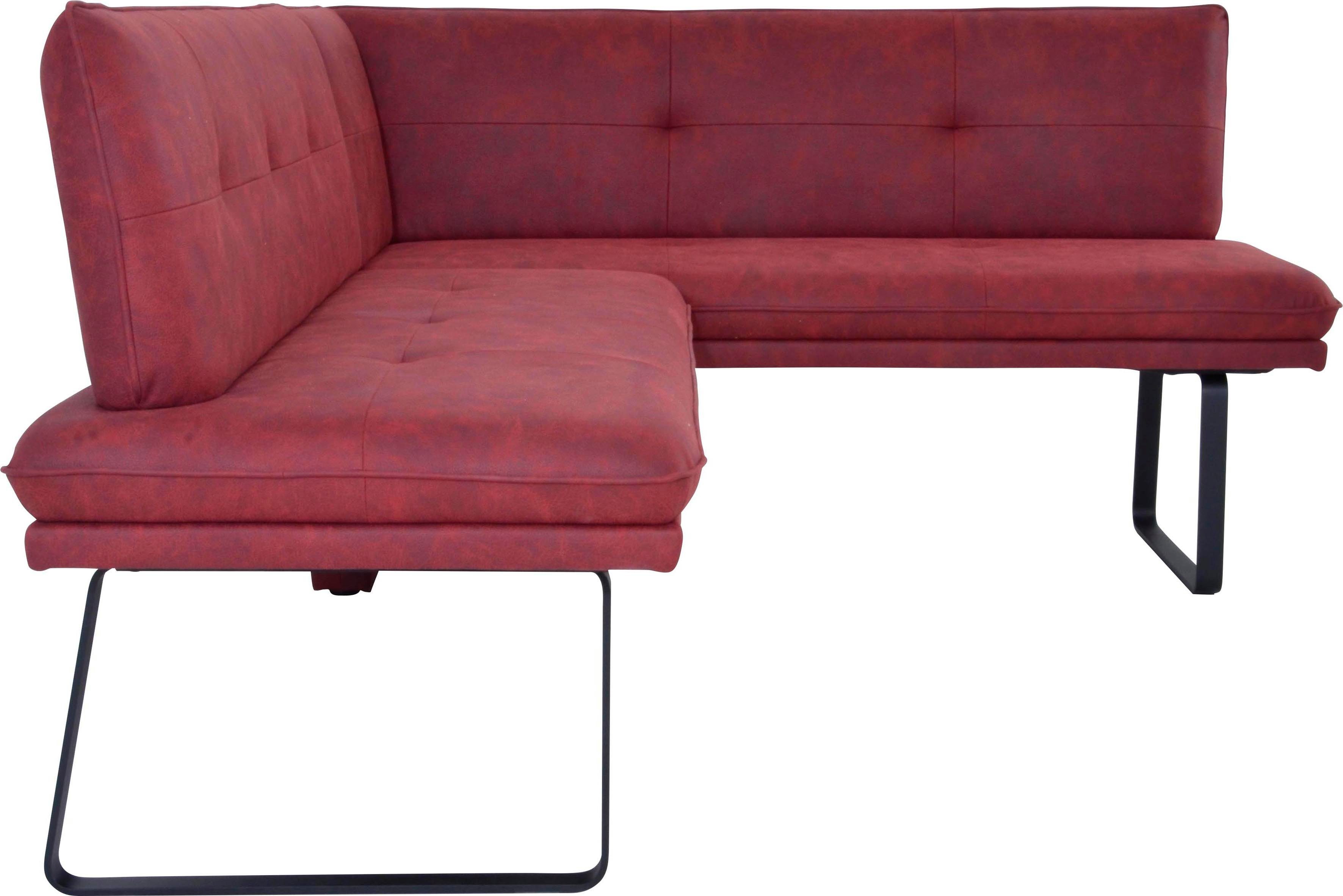 K+W Komfort & Wohnen Eckbank (1-St), Polstereckbank in Spitzkissenoptik, Sitz und Rücken gesteppt