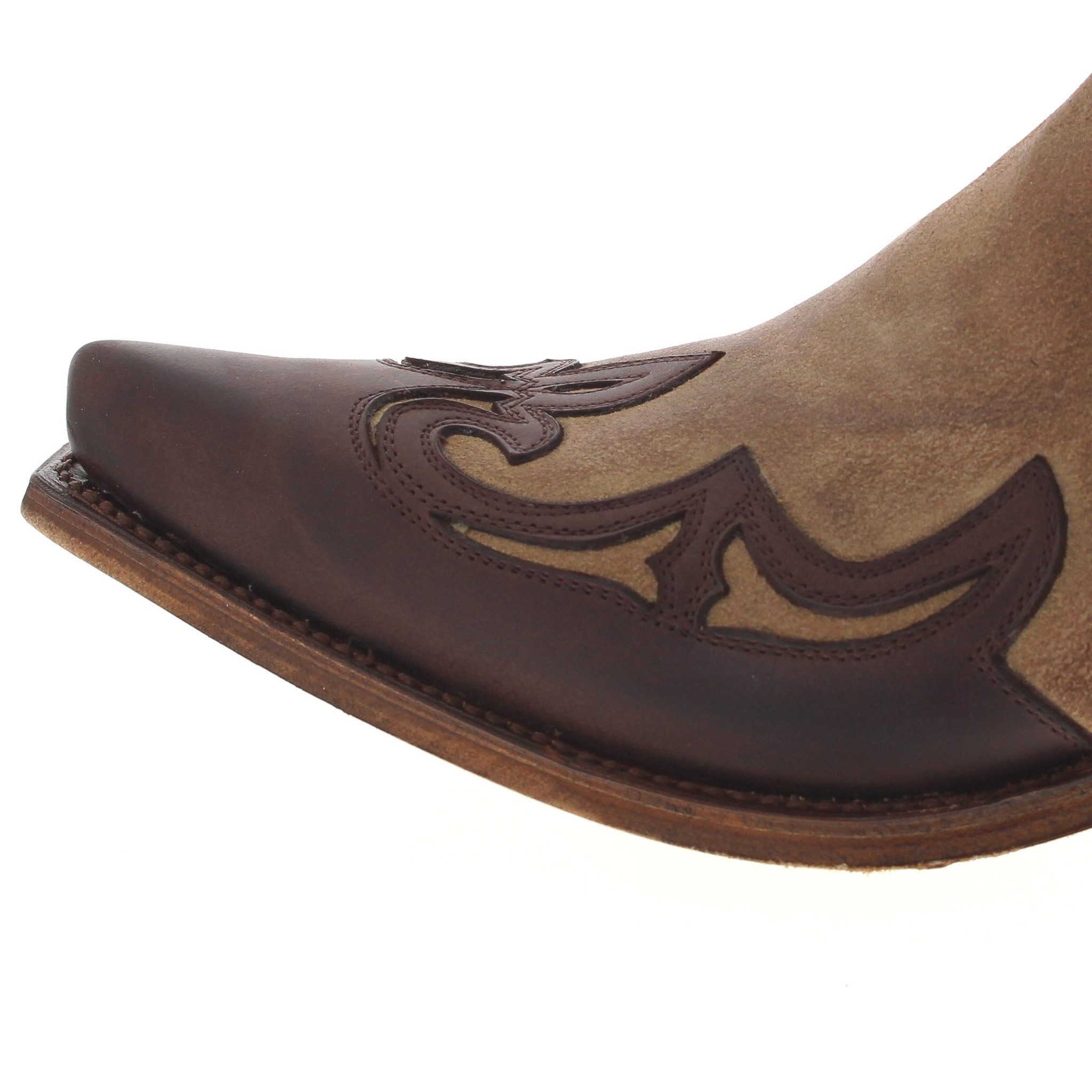 Sendra Boots 14379 CUERVO WEST Braun Beige Westernstiefelette Rahmengenähte Westernstiefelette