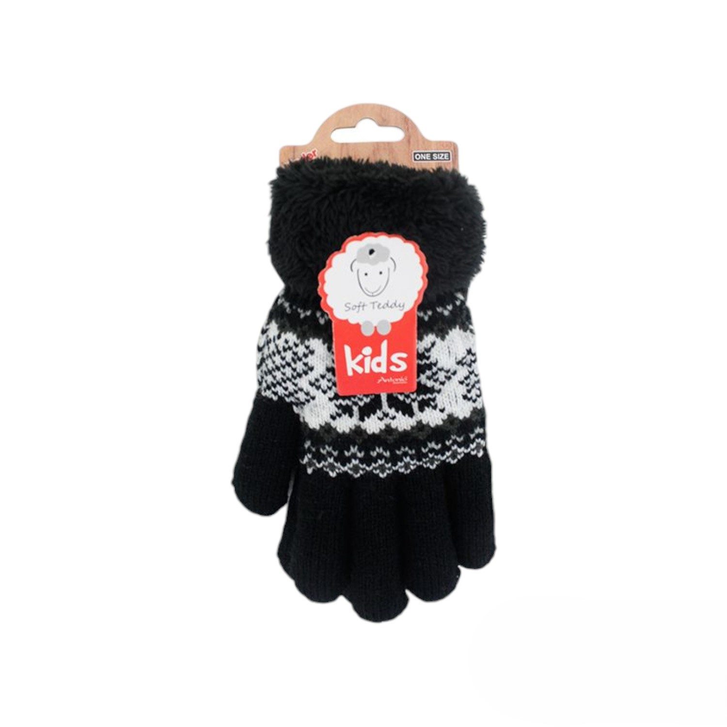 Antonio Strickhandschuhe Kinder Winter Handschuhe » Fingerhandschuhe Norweger Stern (1 Paar, 2-St., 1 Paar) » Strickhandschuhe warm gefütterte » Soft Teddy Kinderhandschuhe