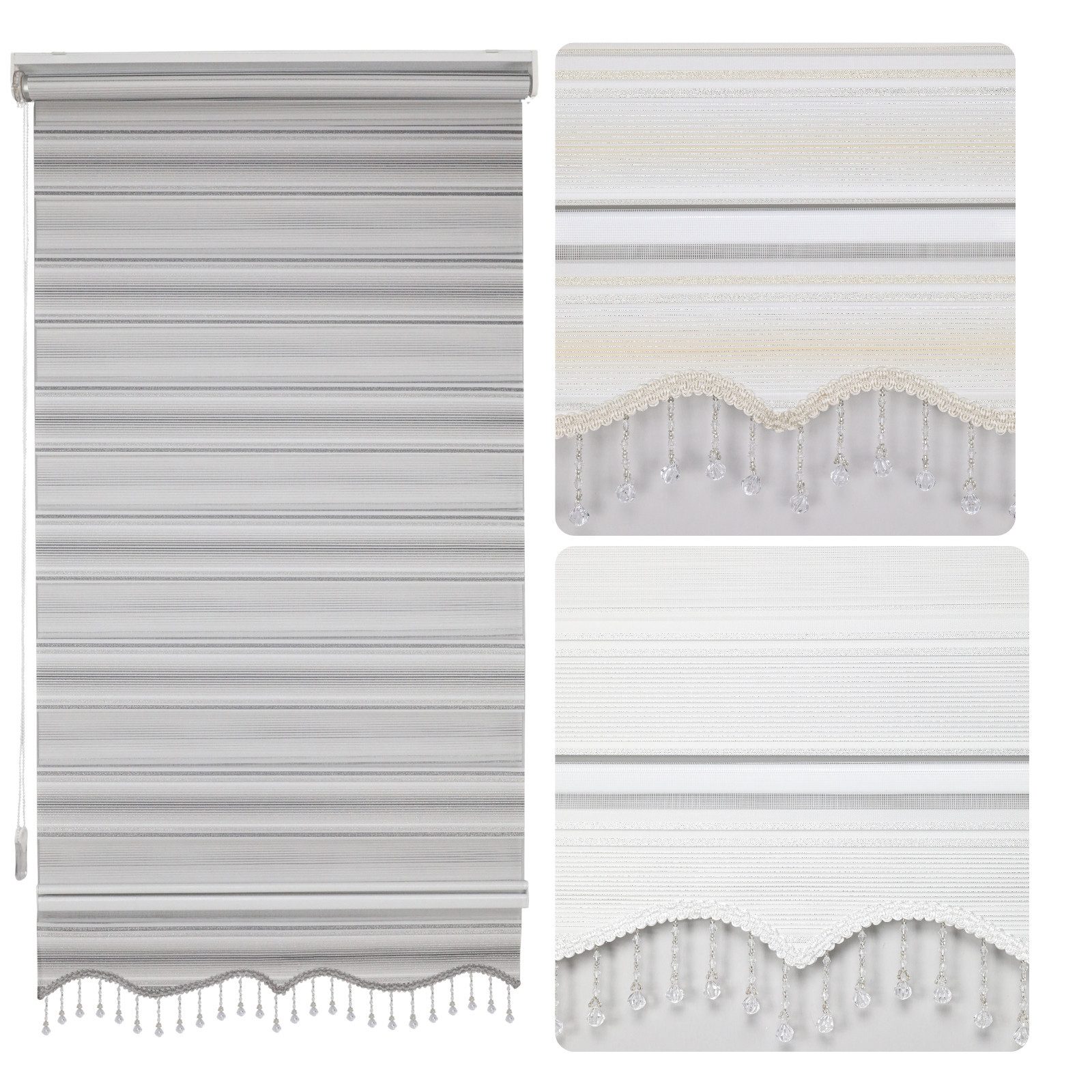 Doppelrollo Doppelrollo Klemmfix ohne bohren für Fenster und Türen mit Perl günstig online kaufen