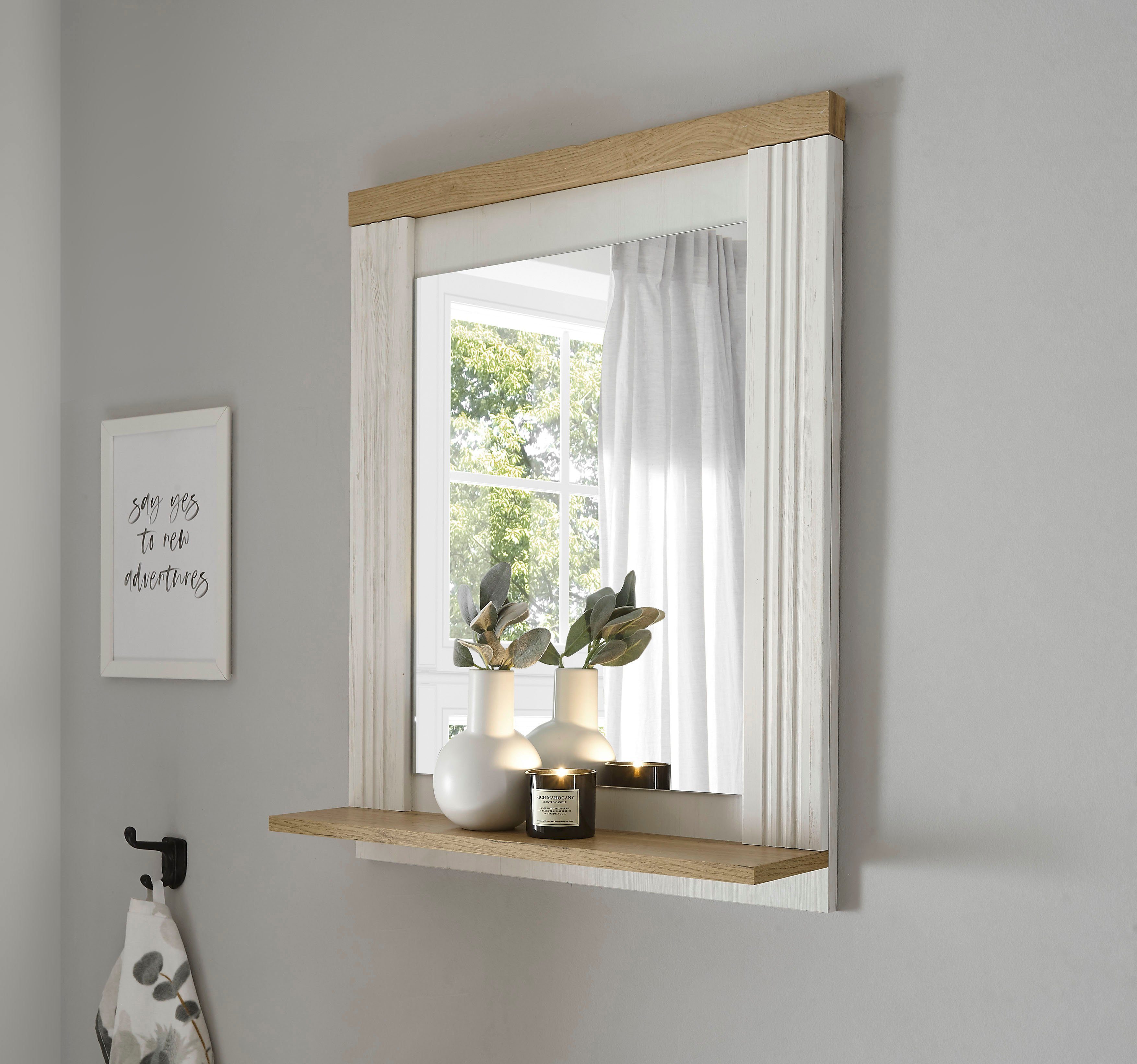 OTTO home Wandspiegel WESTMINSTER, Spiegel im Landhausstil, Badspiegel, in 2 Farben verfügbar, mit Ablageboden – Bild 5 von 5