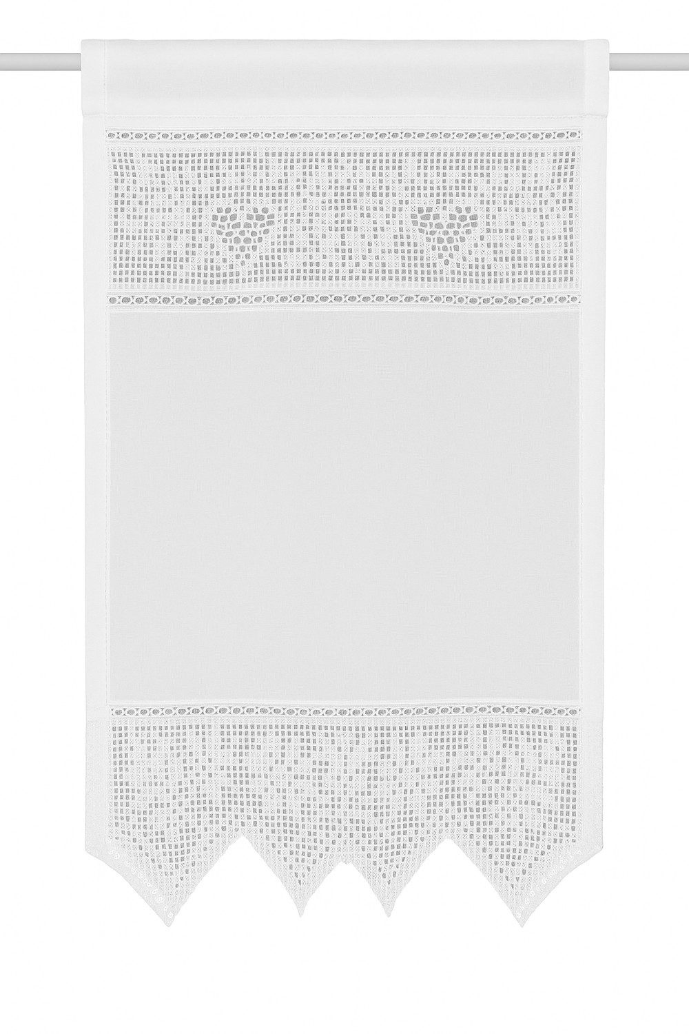 HOSSNER - ART OF HOME DECO Scheibengardine 45x75 cm (1 St), blickdicht, Baumwolle, Vintage, Romantische Stickerei