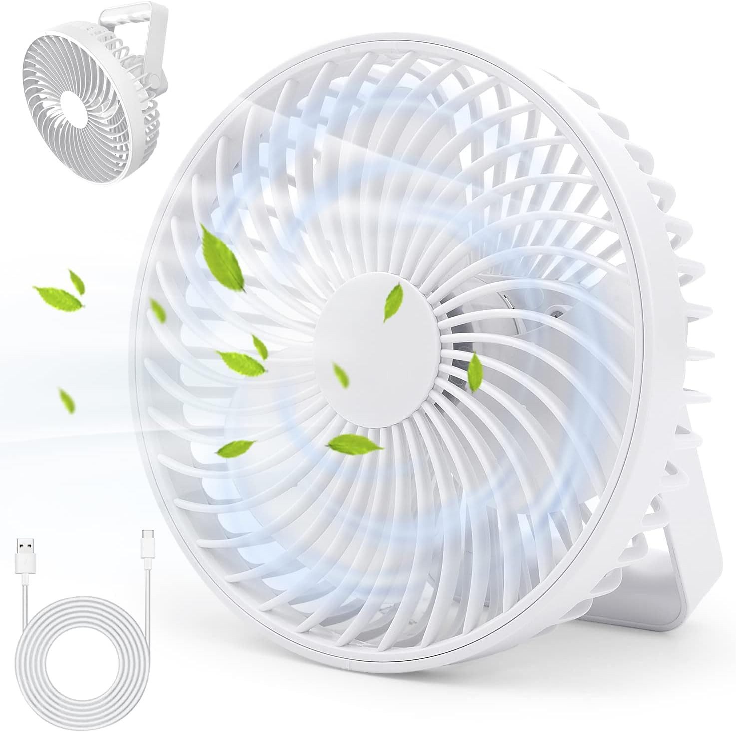 Ventilatorkombigerät Wiederaufladbarer Tischventilator, USB-Mini-Ventilator, tragbarer