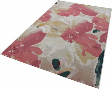 Teppich Garden Blossom, TOM TAILOR HOME, rechteckig, Höhe: 3 mm, Flachgewebe, modernes Blumen Design, In- und Outdoor geeignet