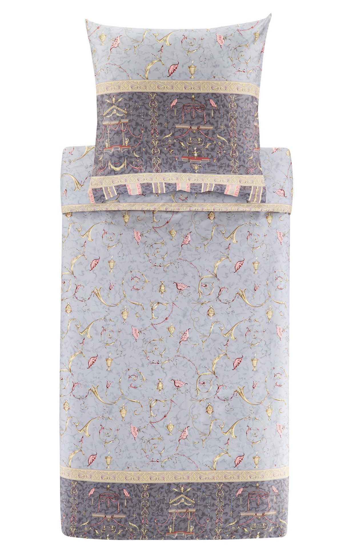 Bassetti Bettwäsche Bassetti Satin Bettwäsche OPLONTIS, G1 Grau, Baumwolle, günstig online kaufen