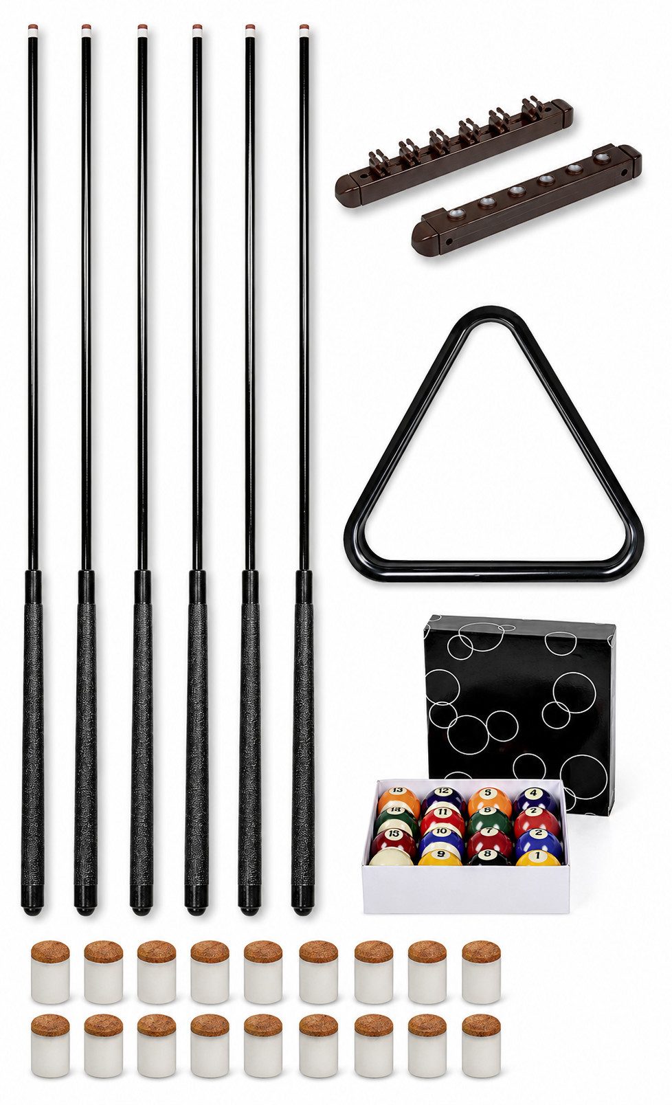 Billardqueue Billard-Komplettset für Schulen & Jugendzentren – robustes Bundle