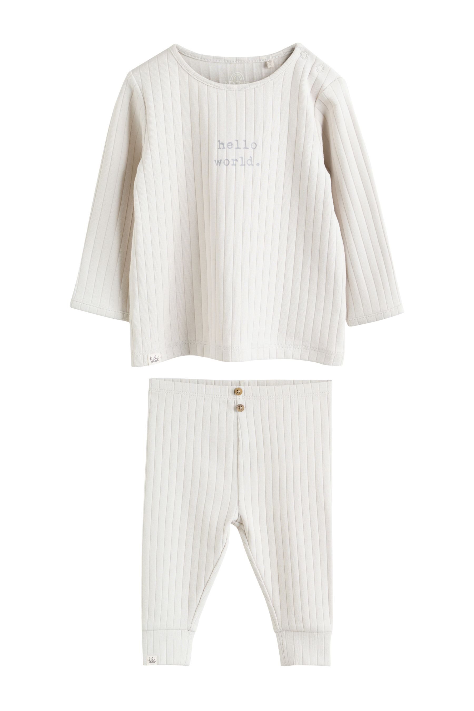 Shirt & Leggings Hello World Baby-Oberteil und Leggings, 2er Set