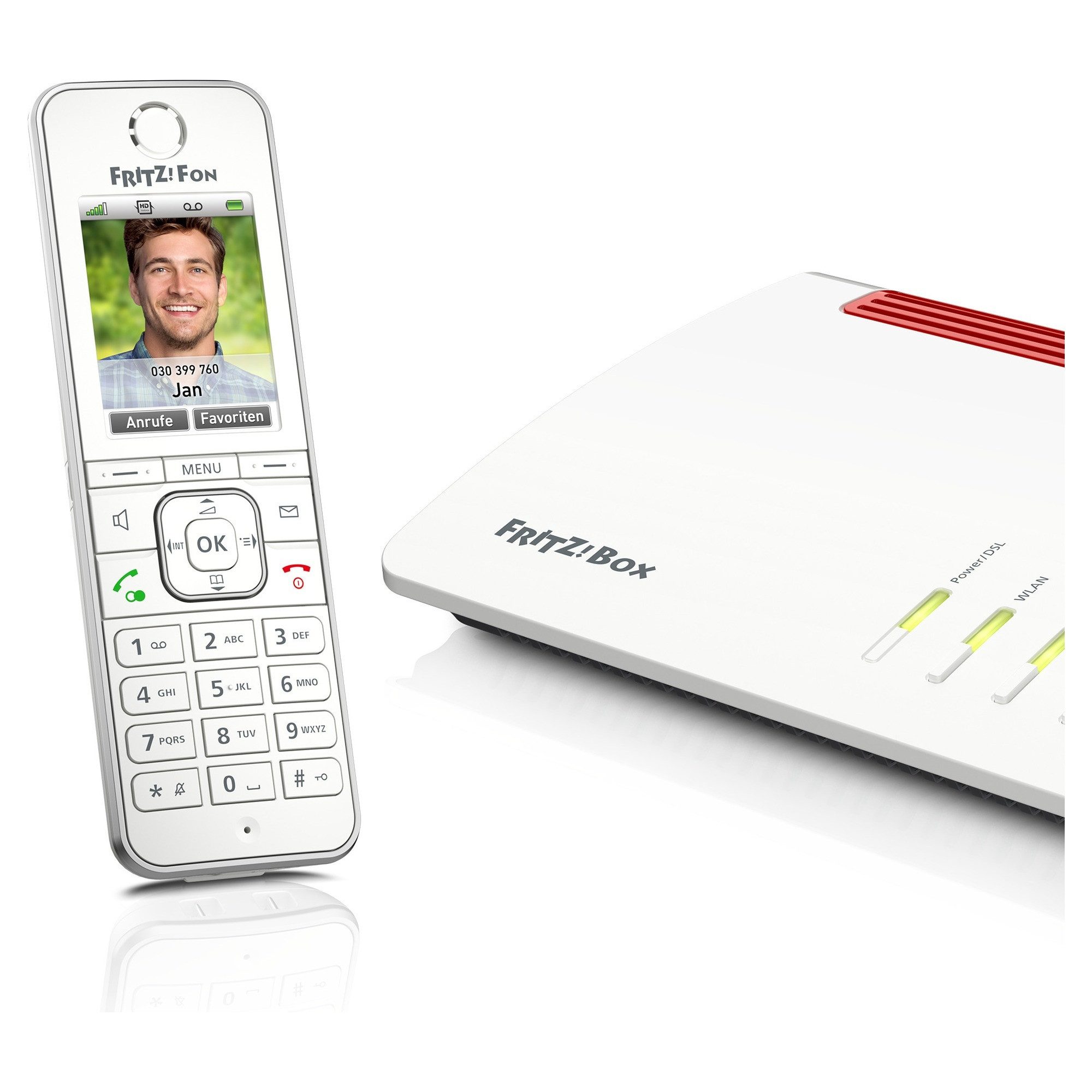 Fritz! FRITZ!Fon C6 weiß Schnurloses DECT-Telefon (Mobilteile: 1, GAP, DECT, HD-Telefonie, 2,2" Farbdisplay, Smart Home, Headset, DECT Eco) – Bild 4 von 5